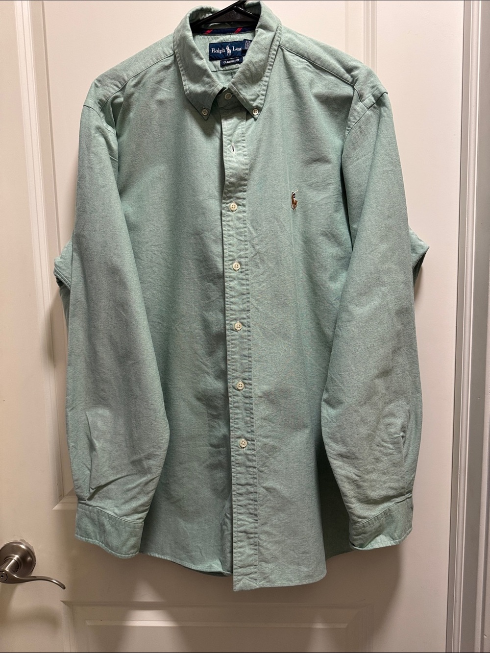 Ralph Lauren Light Mint Green Button-Down Oxford Shirt Men XL